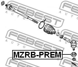 Купить запчасть Febest - MZRBPREM Пыльник рулевого наконечника MAZDA 323 BJ 1998-2004