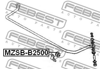 Купить запчасть FEBEST - MZSBB2500 Втулка стабилизатора  перед прав/лев MAZDA MPV LW 1999-2006/D=26.4 ММ