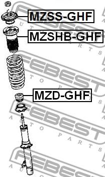 Купить запчасть FEBEST - MZSS-GHF Опора амортизатора перед MZSS-GHF