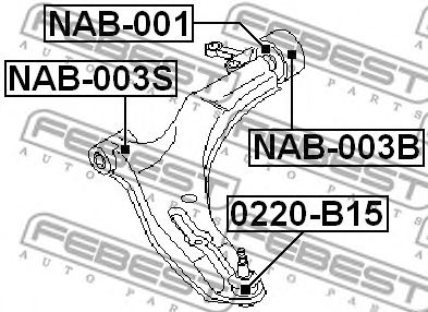 Купить запчасть Febest - NAB001 Сайлентблок задний рычага подвески (без кронштейна)  перед прав/лев NISSAN WINGROAD/AD Y11 1999.05-2008.10 [JP]