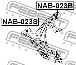 Купить запчасть Febest - NAB023S Сайлентблок передний рычага подвески  перед прав/лев NISSAN MARCH K11 1992.01-2002.02 [JP]
