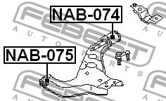Купить запчасть Febest - NAB075 Сайлентблок передний рычага подвески  перед прав/лев NISSAN TERRANO R50 1995.09-2002.08 [JP]
