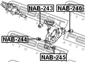 Купить запчасть Febest - NAB243 Сайлентблок цапфы  зад прав/лев NISSAN 350Z Z33 2002.06-2008.10 [US]