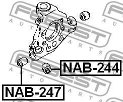 Купить запчасть Febest - NAB247 Сайлентблок цапфы  зад прав/лев NISSAN TEANA J31 2006.04-2008.02 [EL]