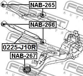 Купить запчасть Febest - NAB267 Сайлентблок рычага подвески  зад прав/лев NISSAN QASHQAI J10E 2006.12-2013.12 [EL]