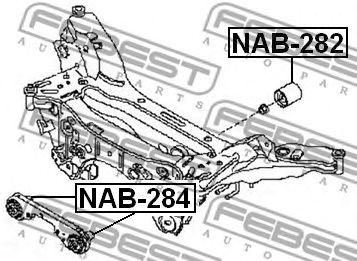 Купить запчасть Febest - NAB284 Сайлентблок подушки дифференциала NISSAN QASHQAI J10E 2006.12-2013.12 [EL]