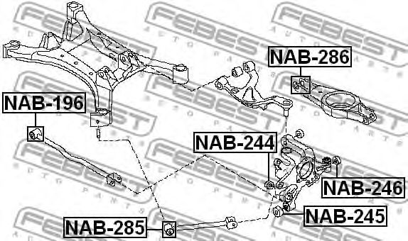 Купить запчасть Febest - NAB285 Сайлентблок продольной тяги зад прав/лев NISSAN ALTIMA L31 2001.08-2006.10 [CA]