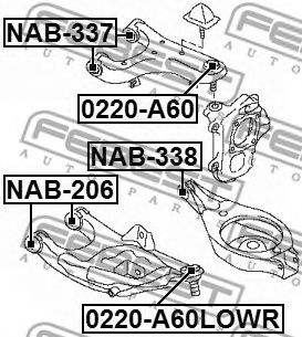 Купить запчасть FEBEST - NAB-338 Сайлентблок задн нижн рычага INFINITI QX80/QX56 NAB-338