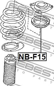 Купить запчасть FEBEST - NB-F15 Подшипник опоры амортизатора NISSAN JUKE 1/11-, QASHQAI, X-TRAIL T31, NOTE NB-F15