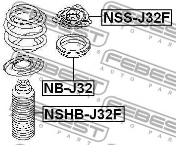 Купить запчасть Febest - NBJ32 Подшипник амортизационной опоры  перед прав/лев NISSAN QASHQAI+2 JJ10E 2008.08-2013.12 [EL]