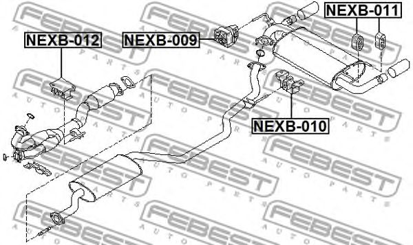 Купить запчасть FEBEST - NEXB-012 Подвеска глушителя NISSAN MURANO Z50 2002-2007 NEXB-012