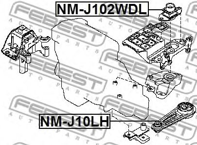 Купить запчасть FEBEST - NM-J102WDL Опора КПП NM-J102WDL