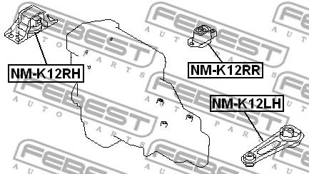 Купить запчасть FEBEST - NMK12LH Подушка двигателя  перед лев NISSAN ALMERA UK MAKE N16E 2000.02-2006.11 [EL]
