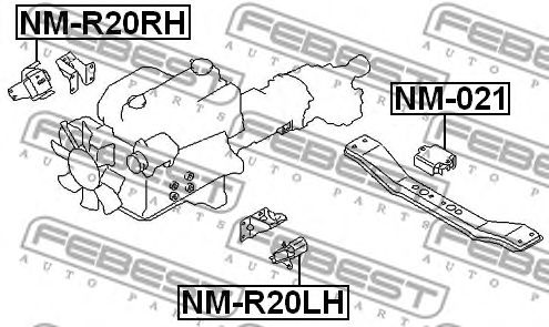 Купить запчасть Febest - NMR20RH Подушка двигателя  прав NISSAN TERRANO2 R20 1993.02-2006.12 [EL]