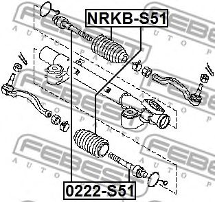Купить запчасть Febest - NRKBS51 Пыльник рулевой рейки  лев NISSAN TEANA J31 2006.04-2008.02 [EL]