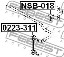 Купить запчасть Febest - NSB018 Втулка стабилизатора  зад прав/лев NISSAN X-TRAIL T30 2004.03-2006.12 [CA]/D=18 ММ