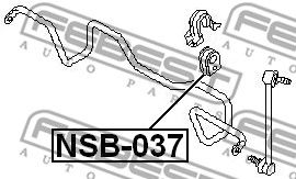 Купить запчасть Febest - NSB037 Втулка стабилизатора  перед прав/лев NISSAN MURANO Z50 2002.09-2007.10 [CA]/D=26 ММ