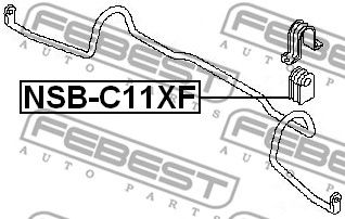 Купить запчасть Febest - NSBC11XF Втулка стабилизатора  перед прав/лев NISSAN TIIDA JPN MAKE C11 2005.08-2012.06 [GL]/D=22 ММ