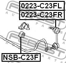 Купить запчасть Febest - NSBC23F Втулка стабилизатора  перед прав/лев NISSAN SERENA C23 1991.06-1999.06 [JP]/D=27 ММ