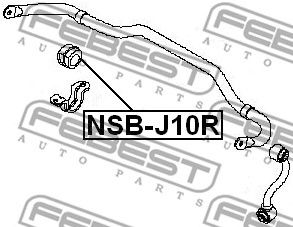 Купить запчасть Febest - NSBJ10R Втулка стабилизатора  зад прав/лев NISSAN QASHQAI J10E 2006.12-2013.12 [EL]/D=19 ММ