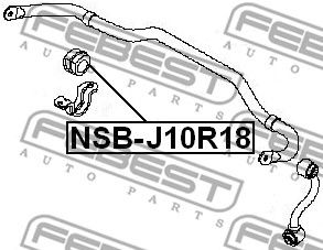 Купить запчасть Febest - NSBJ10R18 Втулка стабилизатора  зад прав/лев NISSAN QASHQAI J10E 2006.12-2013.12 [EL]/D=18 ММ