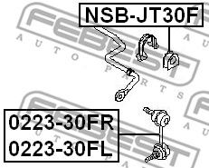 Купить запчасть Febest - NSBJT30F Втулка стабилизатора  перед прав/лев NISSAN T30 2000.10-2007.08 [JP]/D=25 ММ