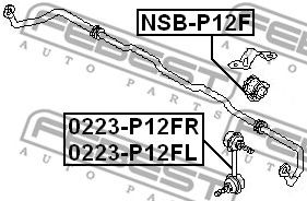 Купить запчасть Febest - NSBP12F Втулка стабилизатора  перед прав/лев NISSAN PRIMERA P12E 2002.01-2007.05 [EL]/D=25 ММ