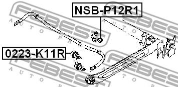 Купить запчасть FEBEST - NSB-P12R1 Втулка стабилизатора NISSAN PRIMERA P12E 2002.01-2007.05 NSB-P12R1