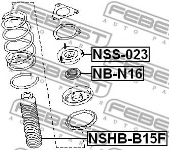 Купить запчасть Febest - NSHBB15F Пыльник-отбойник амортизатора  перед прав/лев NISSAN WINGROAD/AD Y11 1999.05-2008.10 [JP]
