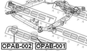 Купить запчасть Febest - OPAB002 Сайлентблок подрамника перед OPEL ASTRA H 2004-2010