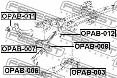 Купить запчасть Febest - OPAB003 Сайлентблок поперечного рычага подвески зад прав/лев OPEL INSIGNIA 2009-2017