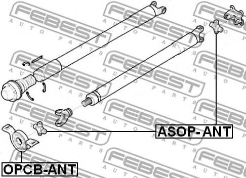Купить запчасть FEBEST - OPCB-ANT Подшипник подвесной карданного вала OPCB-ANT
