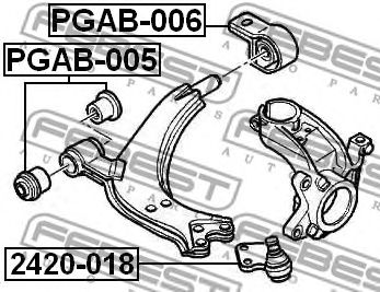 Купить запчасть FEBEST - PGAB-005 Сайлентблоки комплект PGAB-005