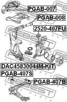 Купить запчасть FEBEST - PGAB-407B Сайлентблок рычага задний CITROEN C6 2005-2012 PGAB-407B