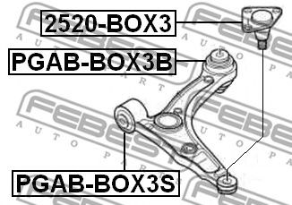 Купить запчасть FEBEST - PGAB-BOX3B Сайлентблок PGAB-BOX3B