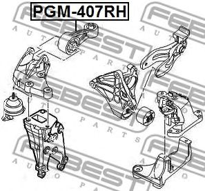 Купить запчасть FEBEST - PGM-407RH Опора двигателя правая PEUGEOT 407, CITROEN C5 I/II PGM-407RH