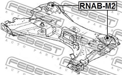 Купить запчасть Febest - RNABM2 Сайлентблок подрамника зад прав/лев RENAULT MEGANE II 2002-2008