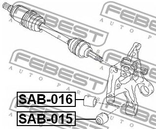 Купить запчасть Febest - SAB016 Сайлентблок цапфы зад прав/лев SUBARU IMPREZA G12 2007.03- [JP]
