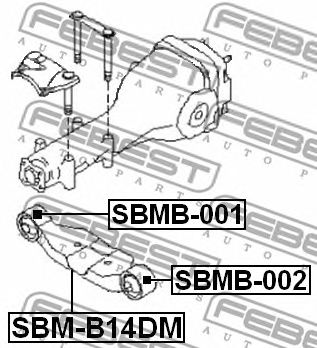 Купить запчасть FEBEST - SBMB-001 Опора дифференциала SUBARU LEGACY B13 2003.01-2009.04 SBMB-001