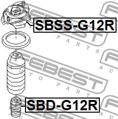 Купить запчасть FEBEST - SBSS-G12R Опора амортизатора задн SBSS-G12R