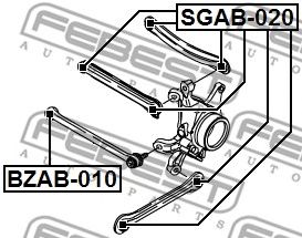 Купить запчасть Febest - SGAB020 Сайлентблок тяги зад прав/лев SSANG YONG KYRON 2005-2015
