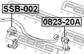 Купить запчасть FEBEST - SSB-002 Втулка стабилизатора передняя SUBARU LEGASY B10-B12 SSB-002