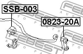 Купить запчасть Febest - SSB003 Втулка стабилизатора  перед прав/лев SUBARU IMPREZA G11 2000.02-2007.04 [JP]/D=19.2 ММ