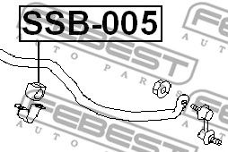 Купить запчасть Febest - SSB005 Втулка стабилизатора  перед прав/лев SUBARU IMPREZA G12 2007.03- [JP]/D=20 ММ