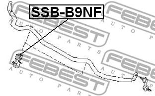 Купить запчасть Febest - SSBB9NF Втулка стабилизатора перед прав/лев SUBARU TRIBECA W10 2004.11- [USA]/D=23.5 ММ