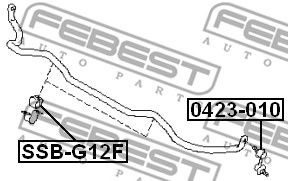 Купить запчасть FEBEST - SSB-G12F Втулка стабилизатора SUBARU IMPREZA G22 2007.10-2014.01 SSB-G12F