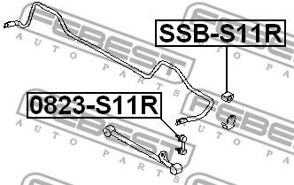 Купить запчасть Febest - SSBS11R Втулка стабилизатора  зад прав/лев SUBARU IMPREZA G11 2000.02-2007.04 [JP]