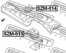 Купить запчасть Febest - SZM014 Подушка двигателя МТ зад прав/лев SUZUKI GRAND VITARA/ESCUDO SQ416/SQ420/SQ625 1998-2006
