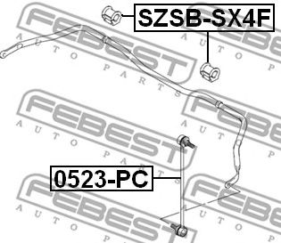 Купить запчасть Febest - SZSBSX4F Втулка стабилизатора перед прав/лев SUZUKI SX4 RW415/RW416/RW419/RW420 2006-2013/D=23 ММ
