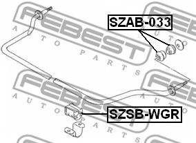 Купить запчасть Febest - SZSBWGR Втулка стабилизатора перед прав/лев SUZUKI WAGON R+ RC410(E27)/RC413(E35) 2004-2008/D=21 ММ